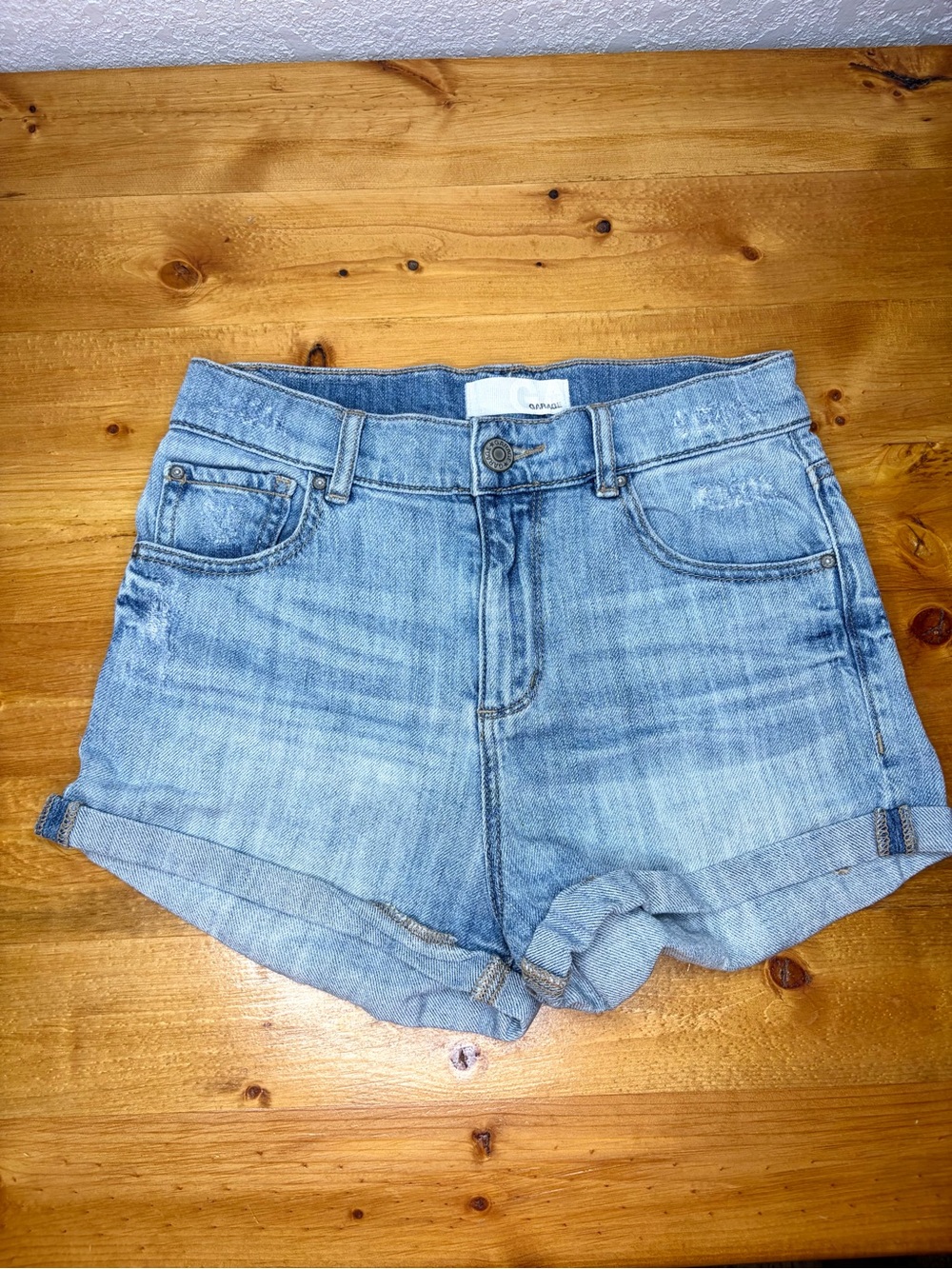 GARAGE Women’s Light Blue Denim Mom Retro High Waist Shorts Size 3